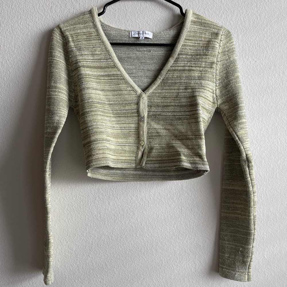 long sleeve crop top cardigan